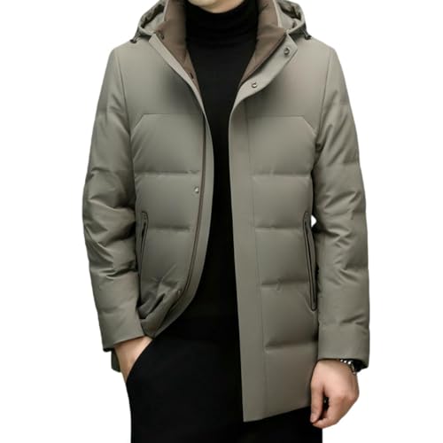 Chaqueta de plumón de longitud media para el invierno diario del hombre en caqui L
