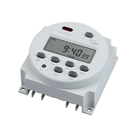 CAMWAY Digital Electronic Timer Switch DC 12V 16A LCD Time Relay Switch With 16 Programs & Power Off Memory for Street Lamps, Electric Boxes, Pumps, Water heaters,etc Cover