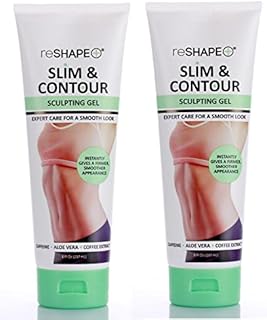 reShape+ Skin Tightening Anti Cellulite Gel. Firming & Slimming Fat Burner Skin Care Cream Helps Fade Stretch Marks & Tighten Legs, Arms, Stomach, Butt. Slim & Contour Sculpting Gel, 8 Fl Oz (2-Pack)