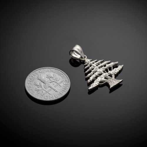 Middle Eastern Jewelry Polished 925 Sterling Silver Cedar Tree Charm Pendant #TOP2