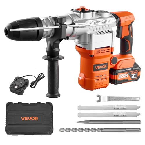 VEVOR Cordless Rotary Hammer Drill with Batteries & Bits