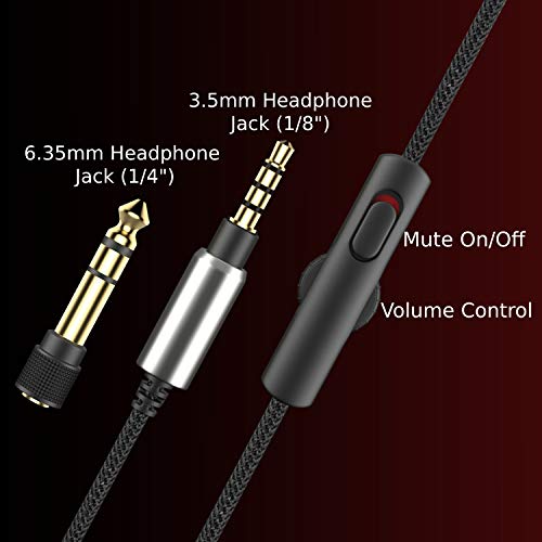 Philips SHP9600MB Wired Headphones with Microphone -Over-Ear Open-Back Headset, 50 mm Neodymium Drivers (SHP9600MB) - Black