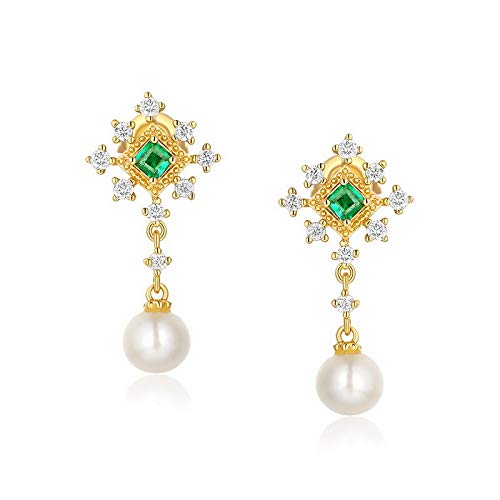 Boucles d'oreilles perles et émeraude pour sublimer vos tenues chic