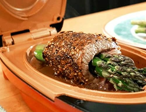 Candora Red Copper 5 Minute Chef Electric Frying Pan Smokeless Non-Stick Steak Grill Pan Pizza Pan #TOP3