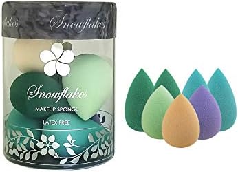 Snowflakes Mini Beauty Makeup Sponge Blender for Detailed Application Around the Eyes and Other Areas, 7 pcs, Latex Free, Small Makeup Sponges Under Eyes