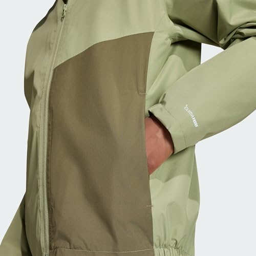 adidas Unisex Kids Terrex Kids Multi 2 Layer CLIMAPROOF Rain Jacket, tent green/olive strata, 13-14 Years