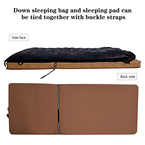 OMVMO 0 20 Degrees F Camping Sleeping Bag for Adults,4 Season Rectangle Down Fiber Sleeping Bag for Camping Hiking,Used as Blanket Quilt or Cloak (Black/20℉/Right Zipper, Regular(Fits up to 6'0''))
