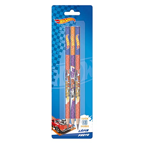 Lapis Preto Hot Wheels Cartela 3 Unidades