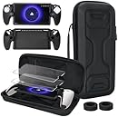 6 in 1 Accessories Bundle Compatible with Playstation Portal, Carrying Case and Hard PC Clear Cover Case with Tempered Glass Screen Protector, Soft Silicone Protective Cover, 2 Pack Screen