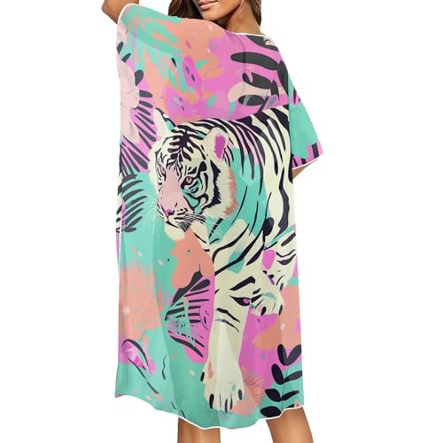 Long Swimsuit Coverup for Women Seaside Summer Vacation Swim Cover Up for Women Hawaiian komono cardigan Cover Ups3