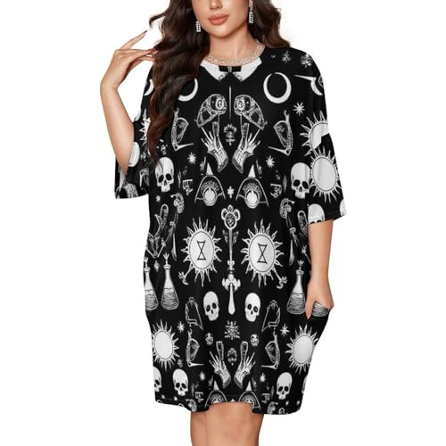 Meaudiwes Soft Nightgown Sleepwear, Plus Size Fashion Short Sleeve, Halloween