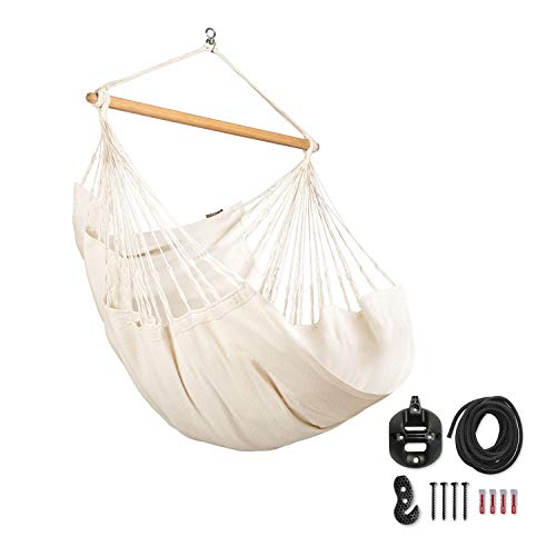 La Siesta Habana Latte - Organic Cotton Comfort Size Hammock Chair With Casamount Suspension Kit #TOP1
