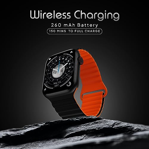 Image of Fire-Boltt Vogue Large 2.05 inch Display Smart Watch, Always On Display, Wireless Charging, App Based GPS with Bluetooth Calling & 500+ Watch Faces (Charcoal Black)