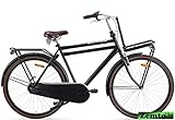 Herren Hollandrad 28 Zoll Daily Dutch, 50 cm, PO-28110, schwarz 50, Rahmen Stahl Schwarz