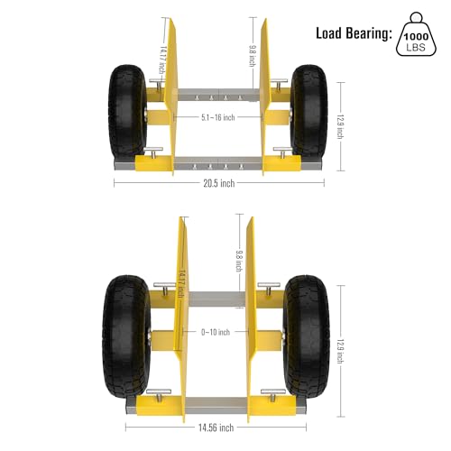 Carretilla ajustable con ruedas sólidas de 10 pulgadas miniatura 2