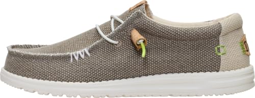 HEYDUDE Męskie Wally Braided - Wygodne buty slip-on męskie - Przewiewna tekstylna cholewka, plecione bawełniane sznurówki, łatwe zakładanie, lekka elastyczna podeszwa - 42