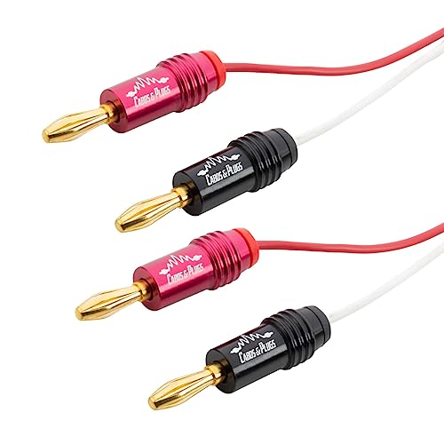 Cabos & Plugs, Par de Cabos de Caixa Trançado para Caixas de Som, com plugues Banana soldados (1.5m)