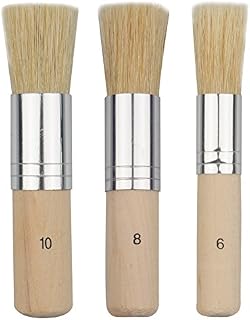 COCODE Wooden Stencil Brush (Set of 3), Natural Bristle Brushes Perfect for Acrylic