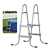 VEVOR Above Ground Pool Ladder, 2-Step Steel A-Frame Swimming Pool Stairs for 33 in High Wall, 300 lbs Capacity Entry/Exit Steps with Secure Non-Slip Sturdy Wide Step, Easy Setup Outdoor, Gray