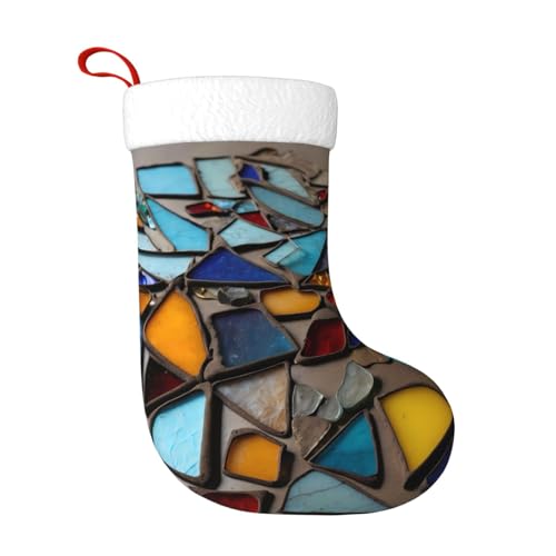 Calzini decorativi natalizi YYHWHJDE sparsi frammenti colorati stampa decorazione della casa morbidi e confortevoli per ufficio albero di Natale camino