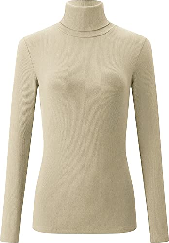 Mikos* Damen Pullover Baumwolle Leichter Rollkragenpullover Herbst Winter Slimfit Winter Herbst Klassischer Schnitt Schwarz Grau S M 36 38 (704) (as3, Alpha, s, Regular, Regular, Hellbeige) Cover
