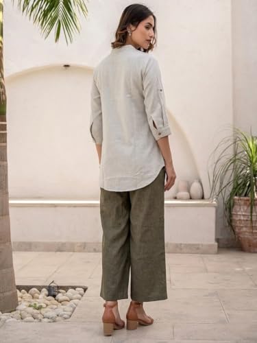 Image of TOPLOT Embroidery Cotton Kurta Set for Woman || Co ord Set for Women Stylish (5239)