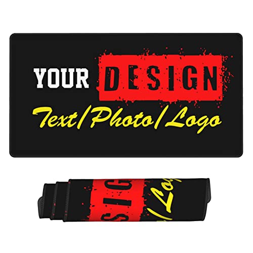 Custom Mouse Pad, Personalized Mouse Pad with Picture Text Logo, Customizable Non-Slip Mouse Pads for Desktop, Make Your Own Desk Pad for Gaming Offices Computer Desk Accessories 16x29.5in