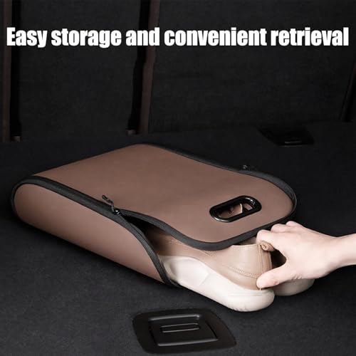 Boîte de rangement en cuir synthétique chic pour coffre auto