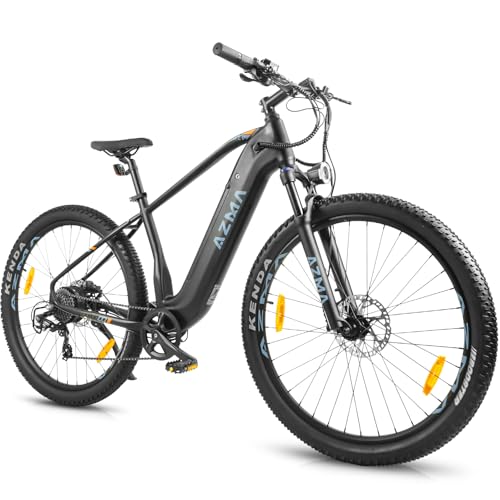 AZMA E-Bike,27.5'/29' E-Bike für Erwachsene, 8 Gang Elektrofahrrad mit Austauschbarem 36V 18Ah Akku,und 80–150km Reichweite E-Bike für Städtische Pendler, Mountainbiking (schwarz-Black)
