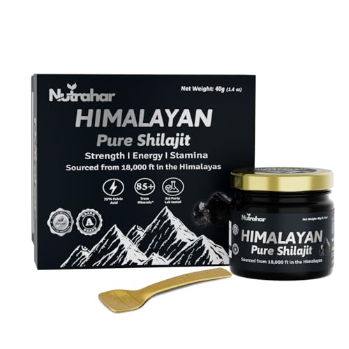 Image of Himalayan Pure Shilajit /Shilajeet Resin 40g, 75% Fulvic Acid and 85+ Trace Minerals Complex for Boosts Energy, Stamina, Endurance & Vitality, 100% Ayurvedic original pure Shilajit with Lab Tested