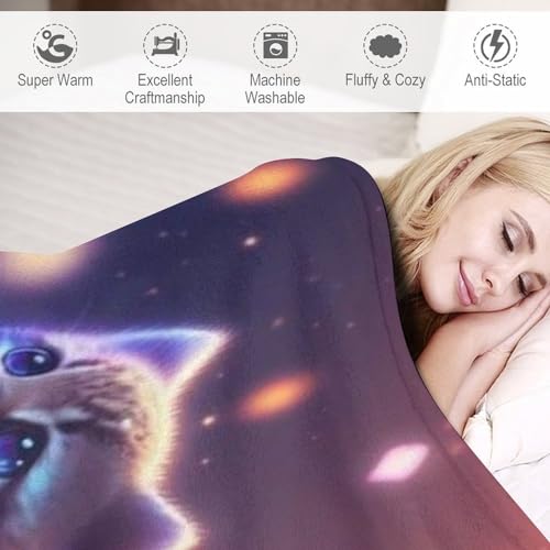 Couverture chat en flannel douce, le cadeau idéal pour décorer un lit douillet