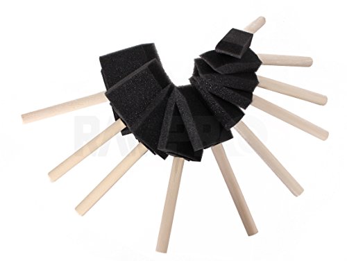 Vanitek 10 Piece Flat Flexible Poly Foam Bevel-Tipped Brush Set With Wooden Handles - Ideal For Applying Paint, Oil-Based Paints, Stain, Varnish, Enamel, Latex Paint, Smooth Surfaces, & Arts & Crafts #TOP2