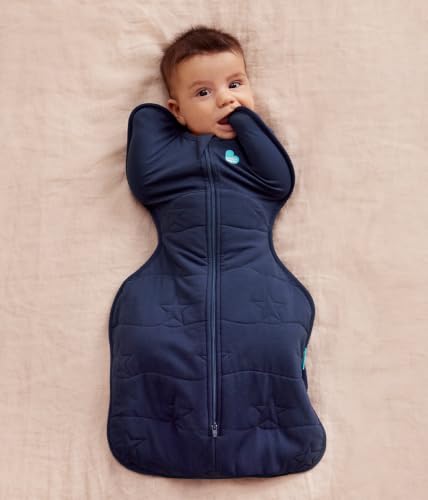 Image of Love to Dream Swaddle Up Extra Warm | 3.5 TOG, 13-19 lbs, Navy | Quilted Cotton for Extra Warmth, Arms Up Swaddle Calms Startle Reflex, Newborn Essentials Below 61F