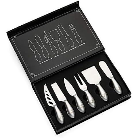 Hudson Essentials Stainless Steel Cheese Knife Set – 6 Knives Cover