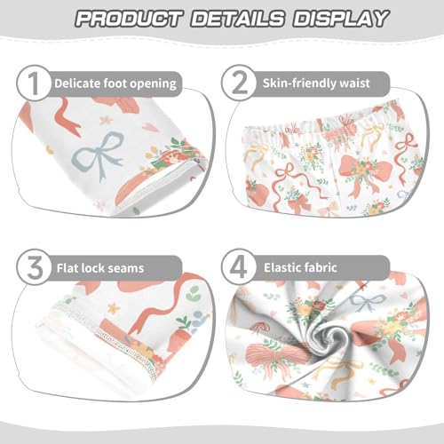 Cute Bouquet Girls Leggings,Workout Leggings for Girls Toddler Athletic Legging Size for 3-10T3