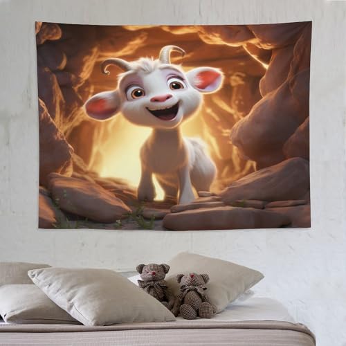 Tapisserie chèvre PAZZK grand format 150x200cm pour déco de dortoir