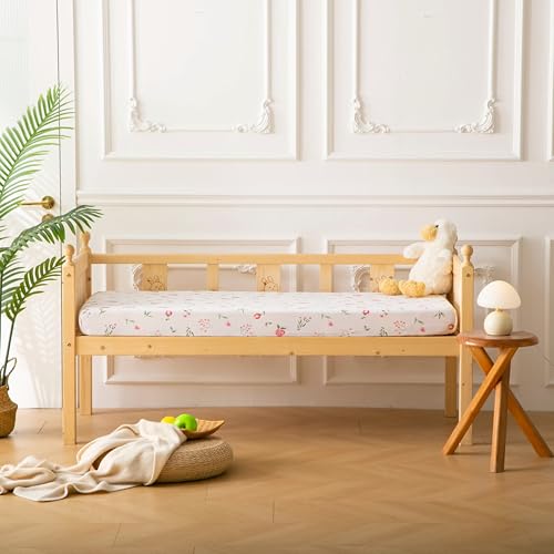Image of SDY Jersey Crib Sheets for Baby Boys and Girls,52 inchx28 inchx8, 2 Pack,Neutral Flower Standard Oval /Retangle Fitted Crib Sheets for Toddler,Super Soft Breathable