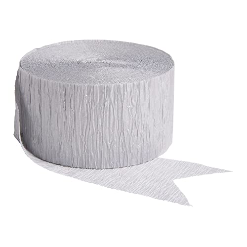 Silver Crepe Streamer 24cm x 4.4cm