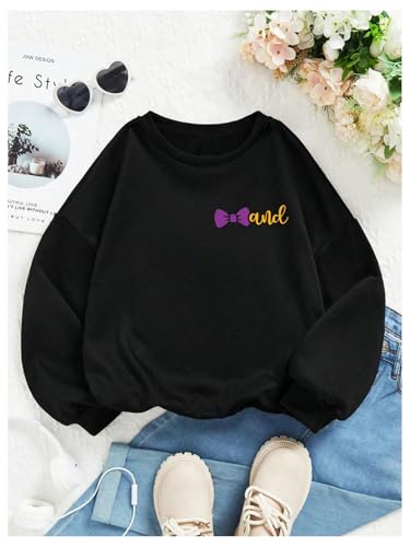 WDIRARA Girl's Cute Cartoon Graphic Sweatshirt Crewneck Long Sleeve Pullovers Tops3
