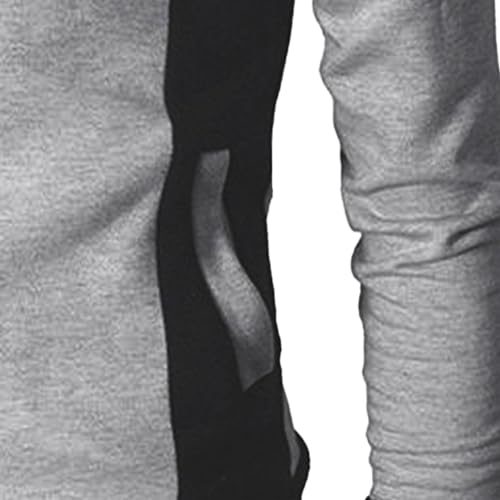 Men's Hoodie Sweatshirt Slim Fit Workout Color Block Jacket Male Zip Up Patchwork Warm Winter Coat4