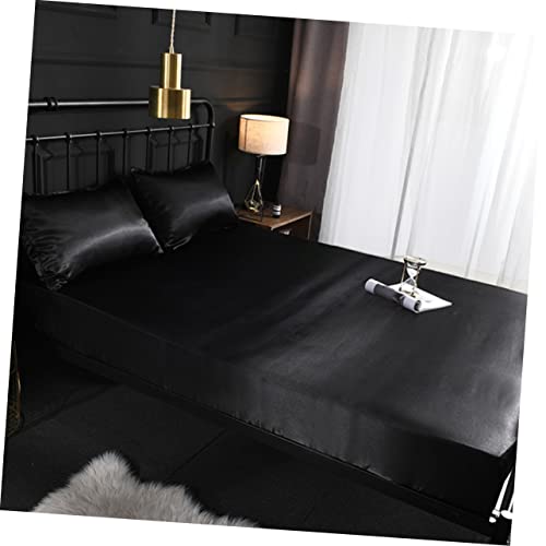 Housse de matelas satin de soie noir imperméable avec taies - 5