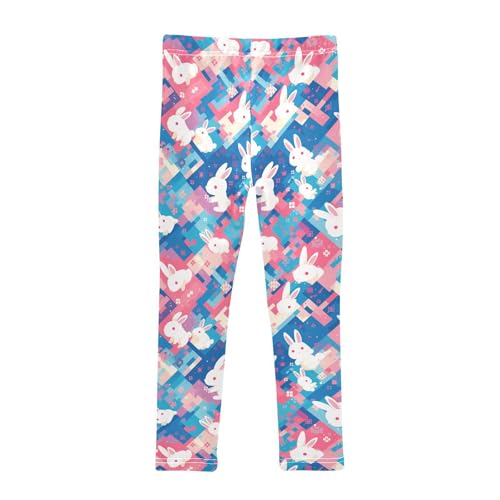 Pattern Rabbit Kids Baby Girls Basic Leggings Stretchy Full Length Athleisure Pants Exercise2