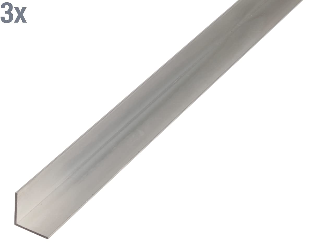 GAH-Alberts 497965 473105 Lot de 3 profilés d'angle en aluminium 1000 x 30 x 30 mm