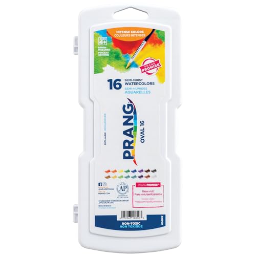 Prang Oval Pan Watercolor Paint Set, 16 Assorted Colors, 1 Count