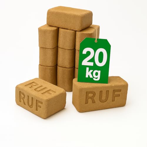 Briquettes de bois de résineux 20 kg – Source de chaleur écologique pour cheminées et poêles, neutre en CO2 et durable, longue durée de combustion, sans additifs