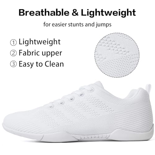 Image of CADIDL Cheer Shoes Women White Cheerleading Dance Shoes