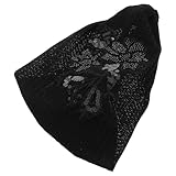 healvian 秋冬用レディースファッション厚手ブラック広ヘッドバンド 玫瑰花デザインで髪カバー 柔らかい伸縮素材でヨガや日常使いに きれい
