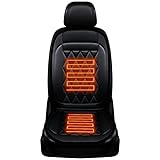車 シートヒーター 後付け 電気加熱パッド ヒーター付きカバー 車用カーウォーマー ハンドウォーマーマウスパッド 暖かいブランケット シガーソケット シートクッション 車用 取付簡単 防寒対策 幅広い車種に対応 (黒,主運転)
