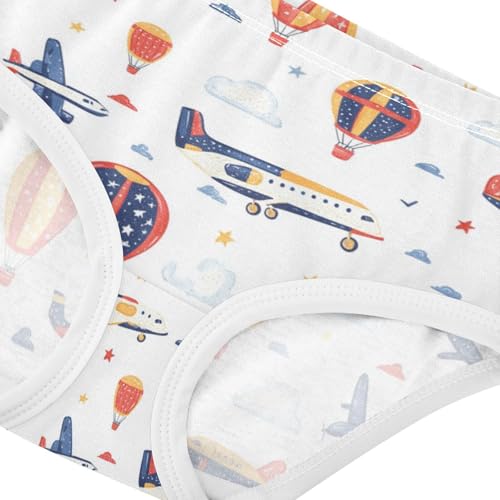 ZZKKO Star Airplane Hot Air Balloon Girls Underwear Toddler Panties for Girls Comfort Brief Size 2T-8Y3