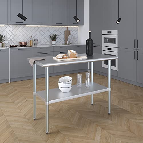 Image of 24 in. x 48 in. Stainless Steel Work Table | NSF Kitchen Prep Table | Utitly Metal Table
